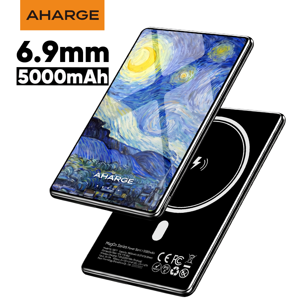 Power Bank Slim - AHARGE MagSafe PowerBank, 5000mAh Slim Wireless