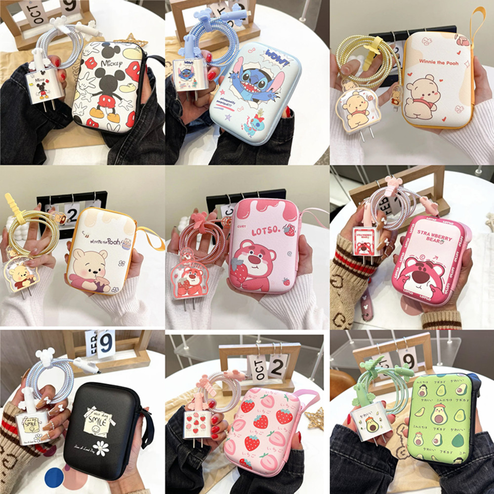 Cartoon Cable Protector for iP - Phone Accessories Box Set ulasan dan harga