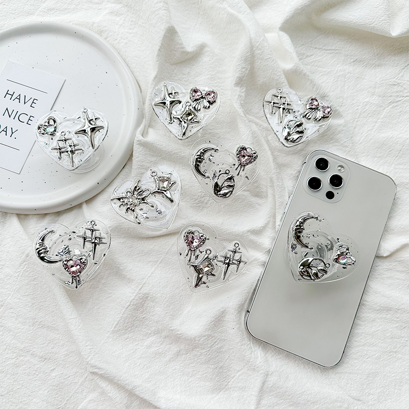 Clear Heart Phone Grip Holder  - Phone Accessories Useful ulasan dan harga