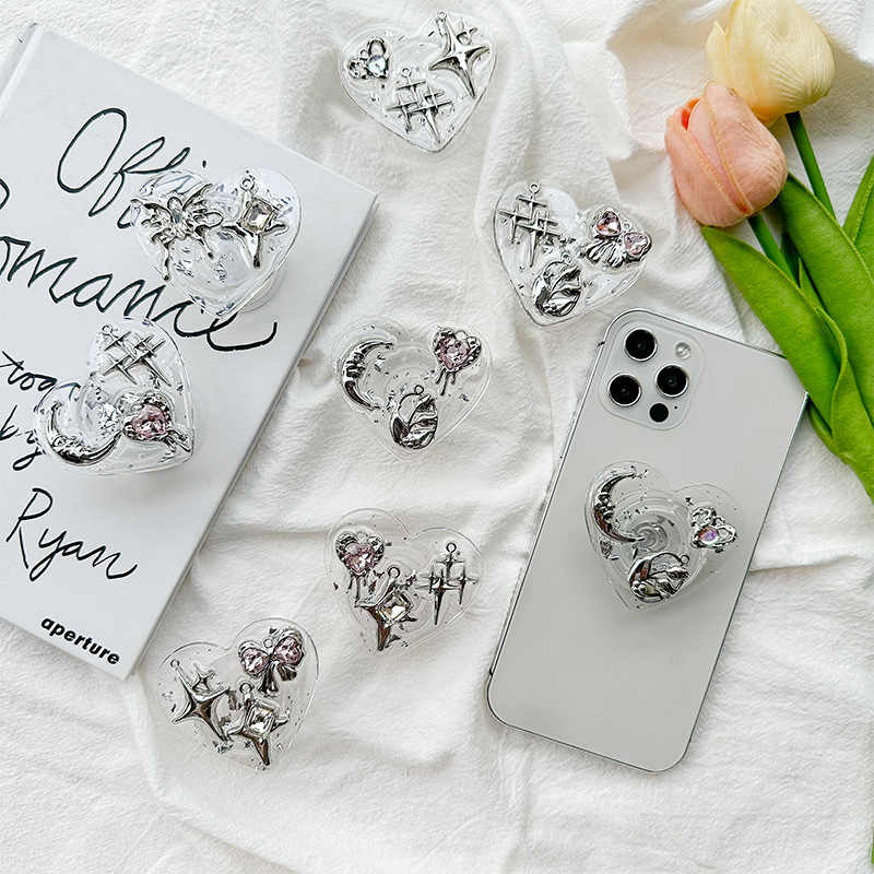 Clear Heart Phone Grip Holder  - Phone Accessories Useful ulasan dan harga