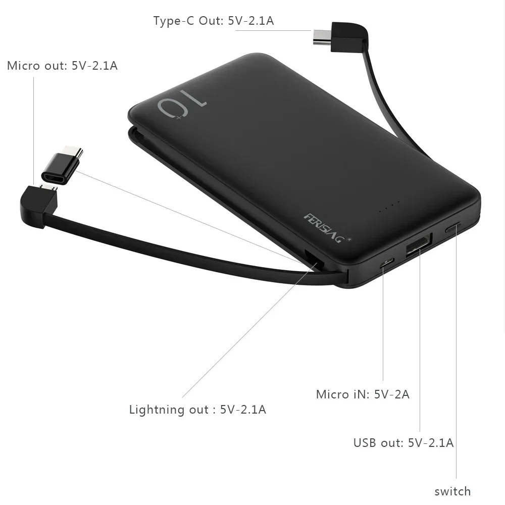 FERISING 3IN1 10000mAh Power B - Power Bank Slim ulasan dan harga
