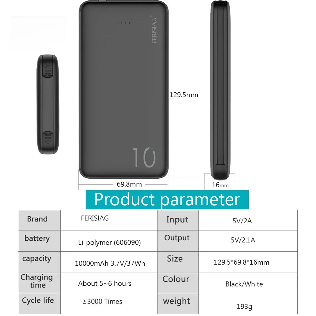 FERISING 3IN1 10000mAh Power B - Power Bank Slim ulasan dan harga
